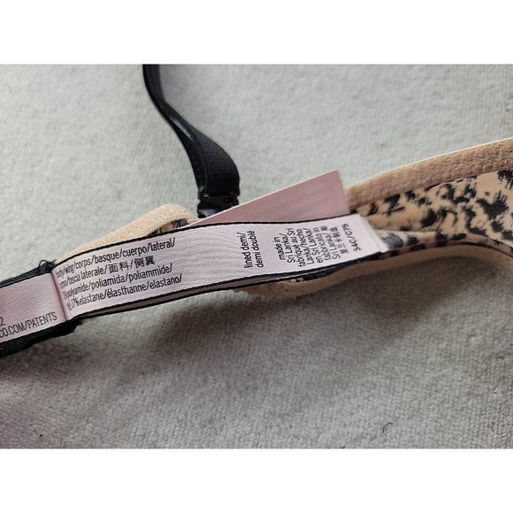 Victoria's Secret Lined Demi Bra 34C Smooth Underwired Leopard Print - Picture 8 of 10